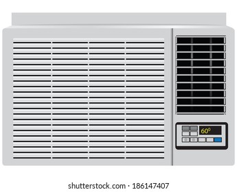 Appliance built in window air conditioner. Vector illustration.