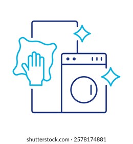 Appliance Cleaning icon – Representing Maintenance of Home Appliances, appliance care, hygiene, home services. Vector illustration.