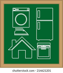 Appliance design over blackboard background,vector illustration