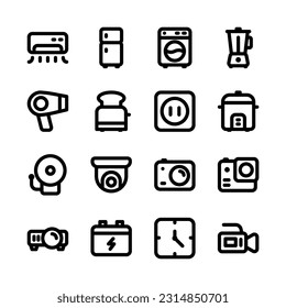 Dispositivo, icono relacionado con dispositivo electrónico, conjunto de iconos vectores negrita