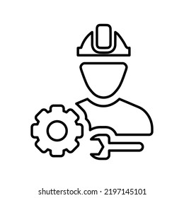 Appliance, Engineer, Machinist Outline Icon. Line Art Vector.