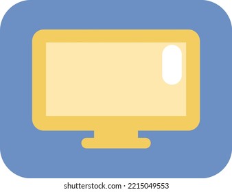 Appliance Flatscreen Tv, Illustration, Vector On White Background.