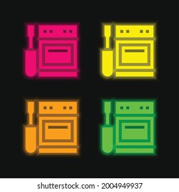 Appliance four color glowing neon vector icon