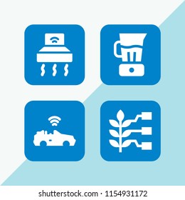 appliance icon. 4 appliance set with blender, smart and hood vector icons for web and mobile app