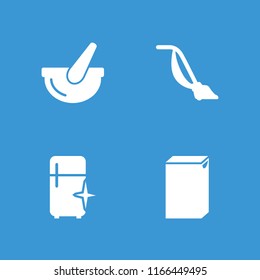 Appliance icon. collection of 4 appliance filled icons such as bucket, washing machine, vacuum cleaner. editable appliance icons for web and mobile.