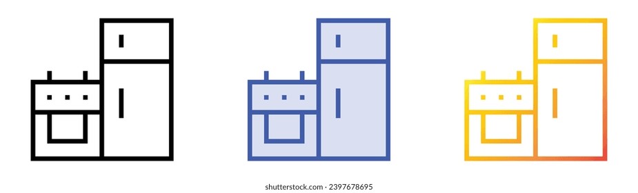 Einheitensymbol. Lineare, blaue Füllung und Farbstil-Design einzeln auf weißem Hintergrund