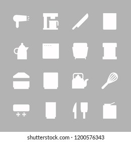 appliance icon set. vector set about mixer, coffee maker, extractor hood and oven icons set.