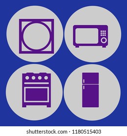 appliance icon. appliance vector icons set tumble dry, gas stove, microwave and fridge