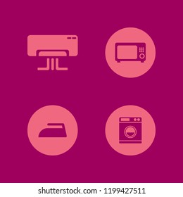 appliance icon. appliance vector icons set microwave, air conditioner, washer and iron
