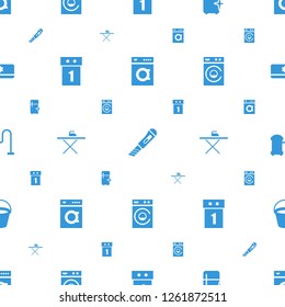 appliance icons pattern seamless white background. Included editable filled washing machine, cutter, clean fridge, washing machine on sale icons. appliance icons for web and mobile.