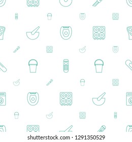 appliance icons pattern seamless white background. Included editable line electric razor, remote control, cutter, bucket, cooker, paper clip icons. appliance icons for web and mobile.
