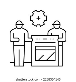 appliance installation line icon vector. appliance installation sign. isolated contour symbol black illustration