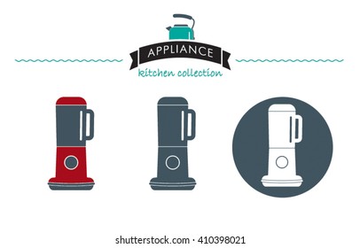 Appliance kitchen collection. Modern electric Blender. Icon. Pictogram. Vector. Healthy concept