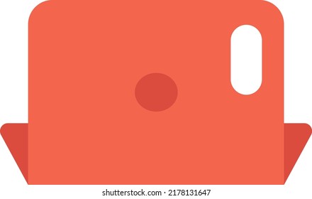 Appliance red laptop, illustration, vector on a white background.