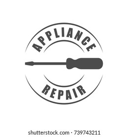 Appliance Repair Service Logo With Screwdriver Silhouette Icon