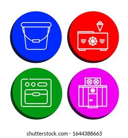 appliance simple icons set. Contains such icons as Bucket, Freezer, Oven, can be used for web, mobile and logo