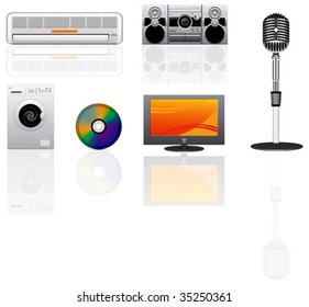 appliance vector icons set