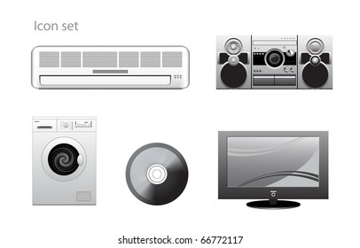 appliance vector icons set