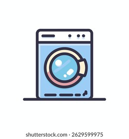 Appliance washes laundry inside home cleaning illustration graphic