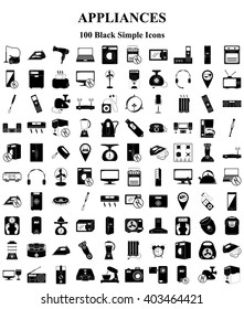 Appliances 100 icons set for web and mobile 