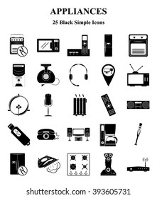 Appliances 25 icons set for web and mobile 