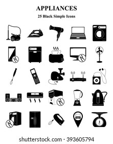 Appliances 25 icons set for web and mobile 