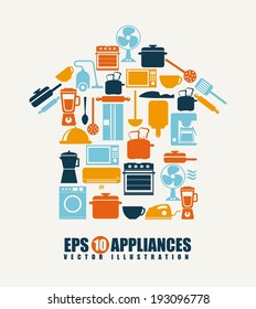 Appliances design over beige background, vector illustration