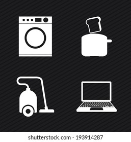 Appliances design over black background, vector illustration