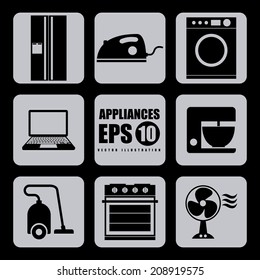 appliances design over black background vector illustration