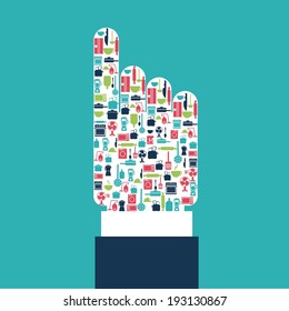 Appliances design over blue background, vector illustration