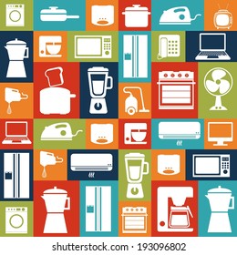 Appliances design over  colorful background, vector illustration