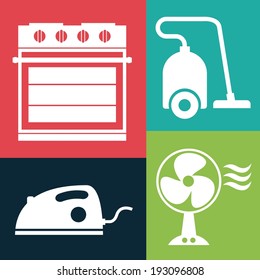 Appliances design over colorful background, vector illustration