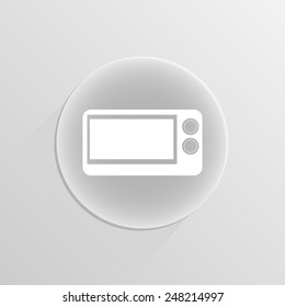 Appliances design over gray on a white button with shadow 