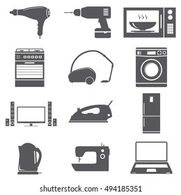 Appliances for the home set, vector illustration.