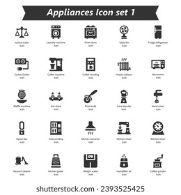 Appliances Icon Set 1, Vector Graphics