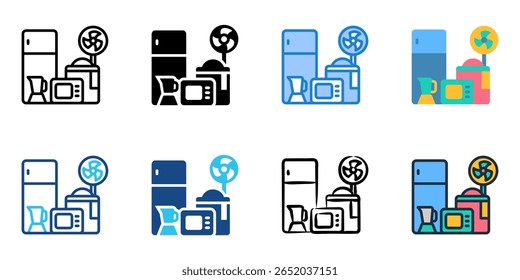 Conjunto de iconos de electrodomésticos colección de estilos múltiples 
