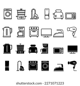 Appliances icon vector set. Technics illustration sign collection.