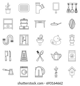 Appliances icons set. Outline set of 25 appliances vector icons for web isolated on white background