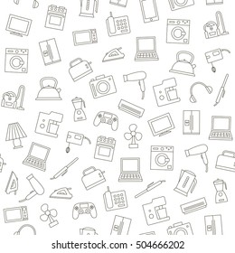 Appliances icons simple style pattern