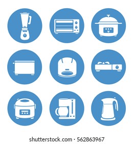 Appliances in the kitchen  icons set