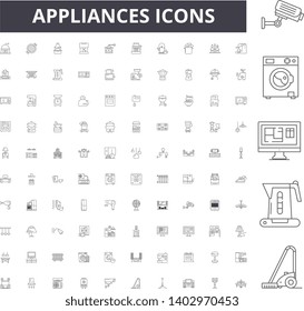 Appliances line icons, signs, vector set, outline illustration concept 