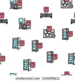 Appliances Repair Maintenance Vector Seamless Pattern Thin Line Illustration
