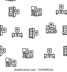 Appliances Repair Maintenance Vector Seamless Pattern Thin Line Illustration