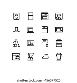 appliances set vector icons