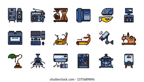 appliances vector icon set