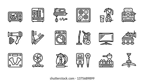 appliances vector icon set