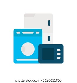 Ilustração vetorial de aparelhos para dispositivos eletrônicos e equipamentos domésticos. Ícone de ferramentas domésticas para estilo de vida inteligente. Ícone Simples