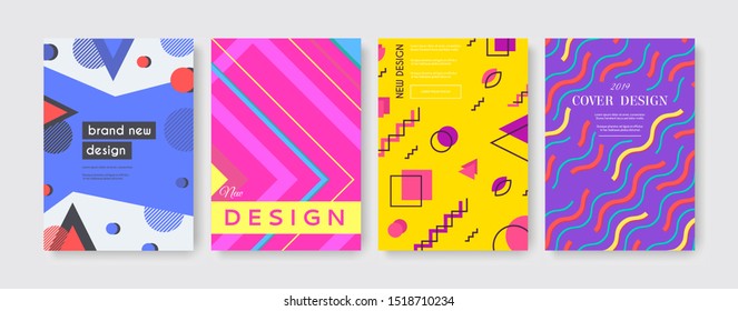 Applicable for Banners covers with flat geometric pattern. Vector template cool colorful backgrounds. Placards, Posters, Flyers design