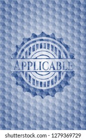 Applicable blue polygonal badge.
