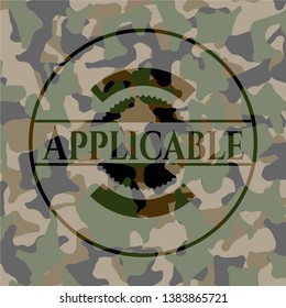 Applicable camo emblem. Vector Illustration. Detailed.